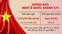 Thông báo nghỉ lễ quốc khánh năm 2023
